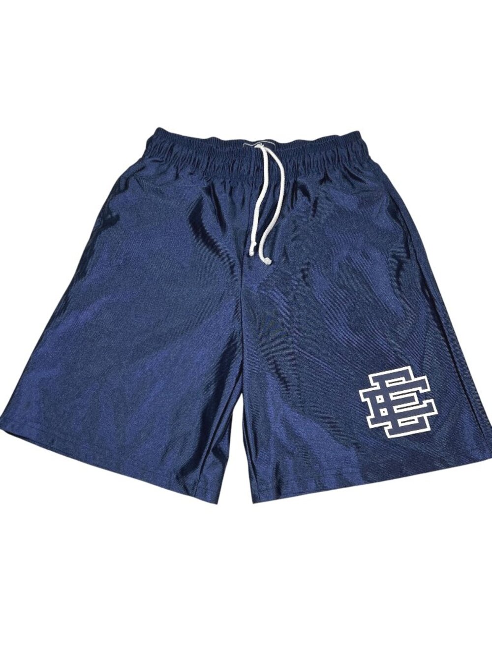 Eric Emanuel Mens Navy Blue Mesh Athletic Shorts Size Medium Drawstrings
